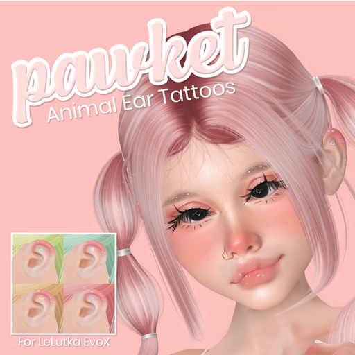 Second Life Marketplace +PAWKET+ .animal ear tattoos.